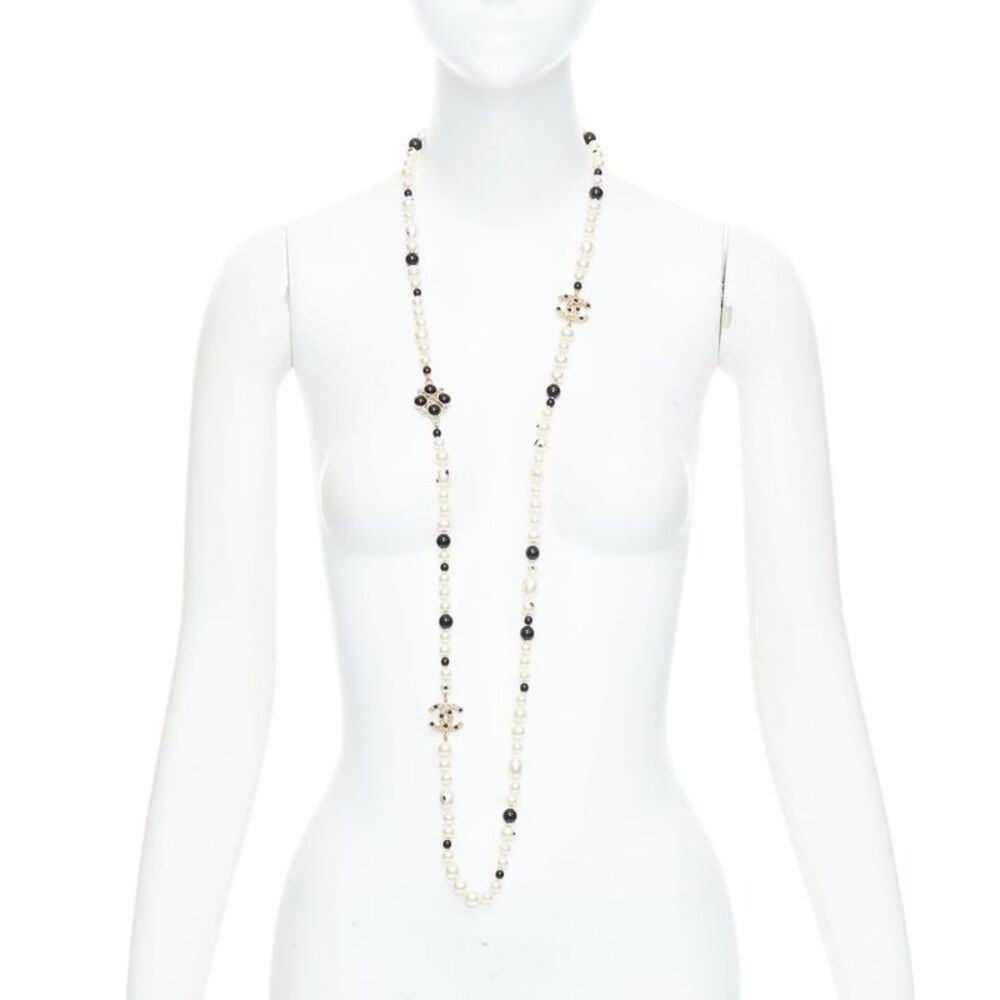 Chanel Enamel Pearl Long Necklace